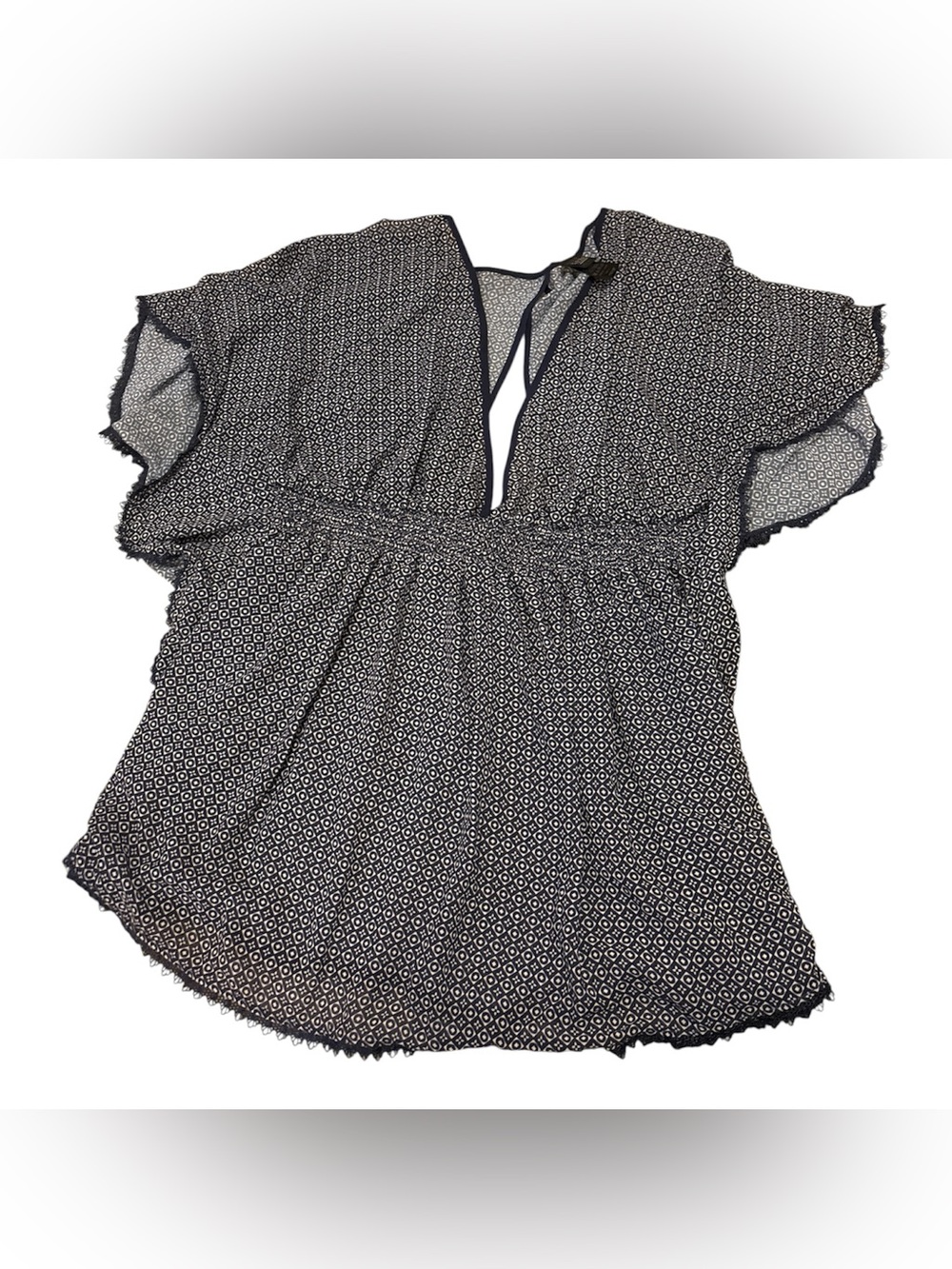 Navy Geo-Print Swim Coverup Tunic